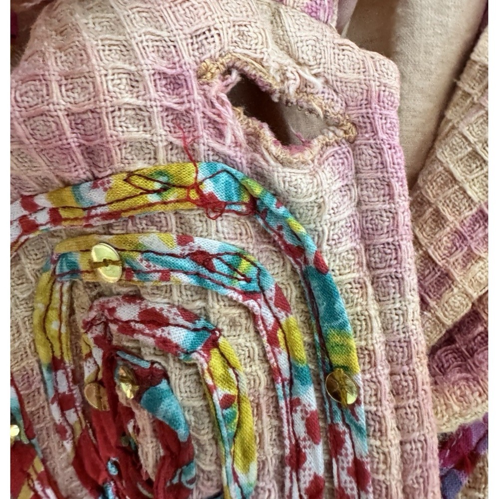 Boho Embroidered Sequin Jacket Quilted Festival Hippie Artwear Womens L - Picture 11 of 12